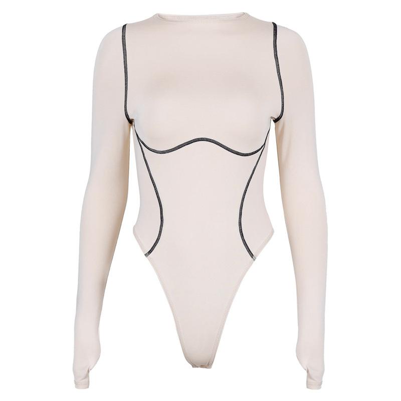 Women Longsleeve Slim Bodycon Bodysuit