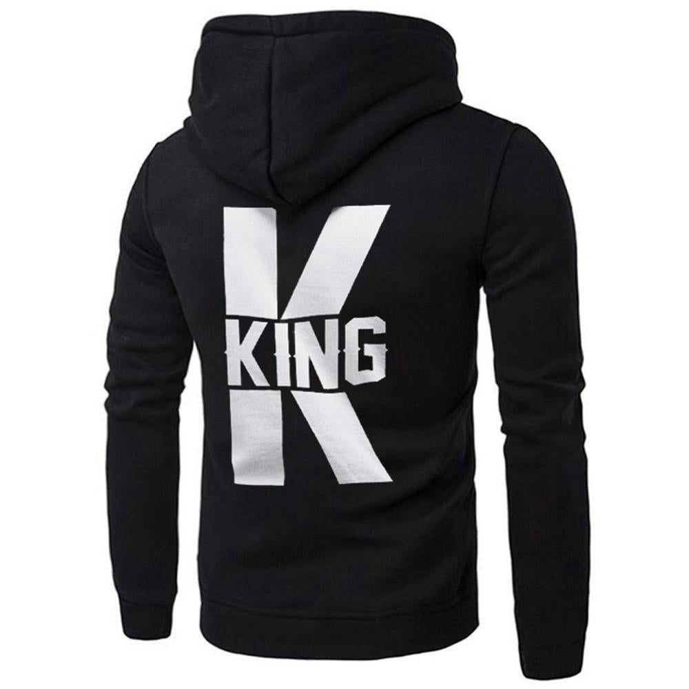 Couple king/queen letter print hooded sweater