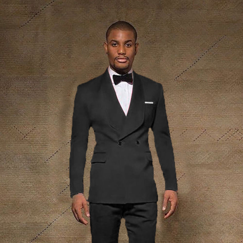 Solid Color Double Breasted Court Suit