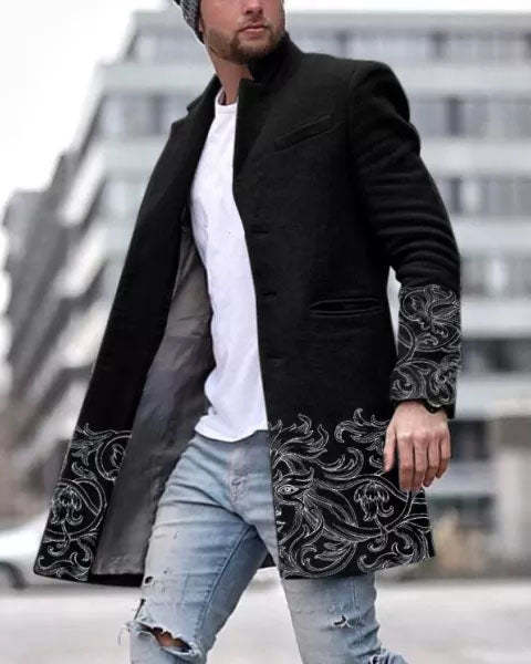 Men's Fashion Casual Print Jacket Top