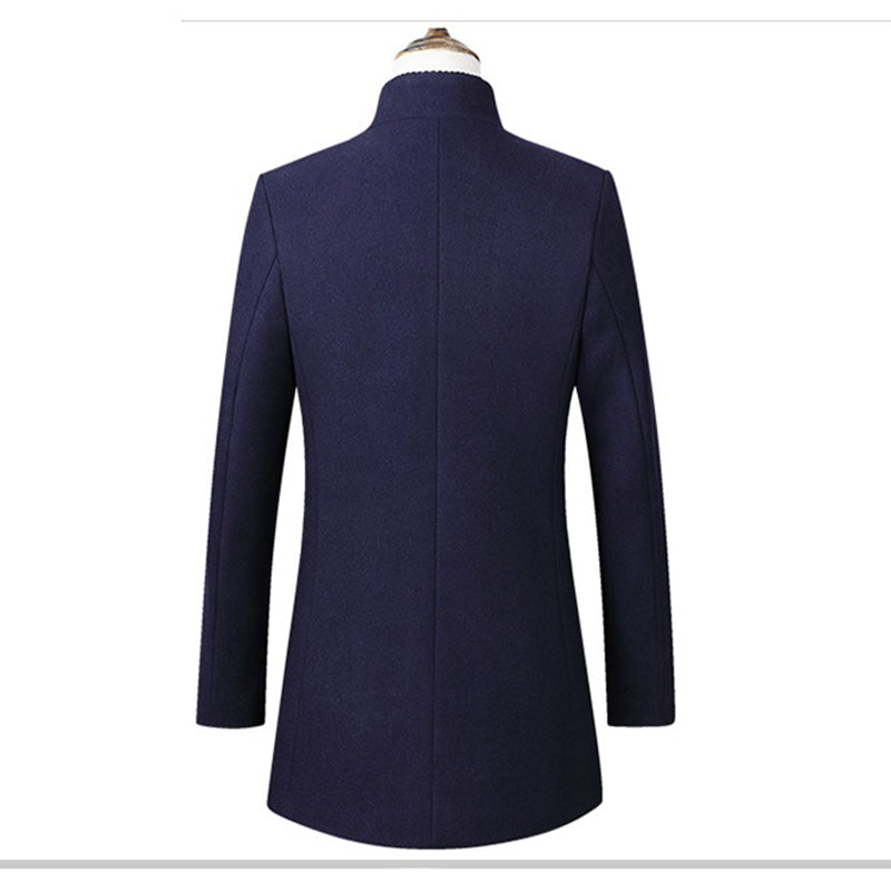 Stand Collar Woolen Woolen Coat Men's Medium Long