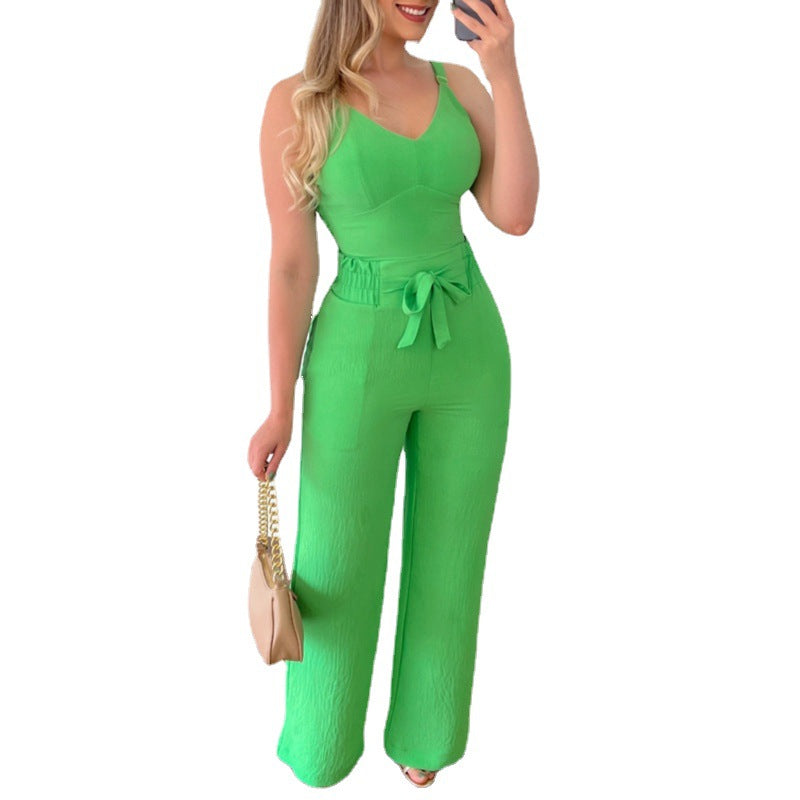 Shirred Cami Set & High Waist Pants