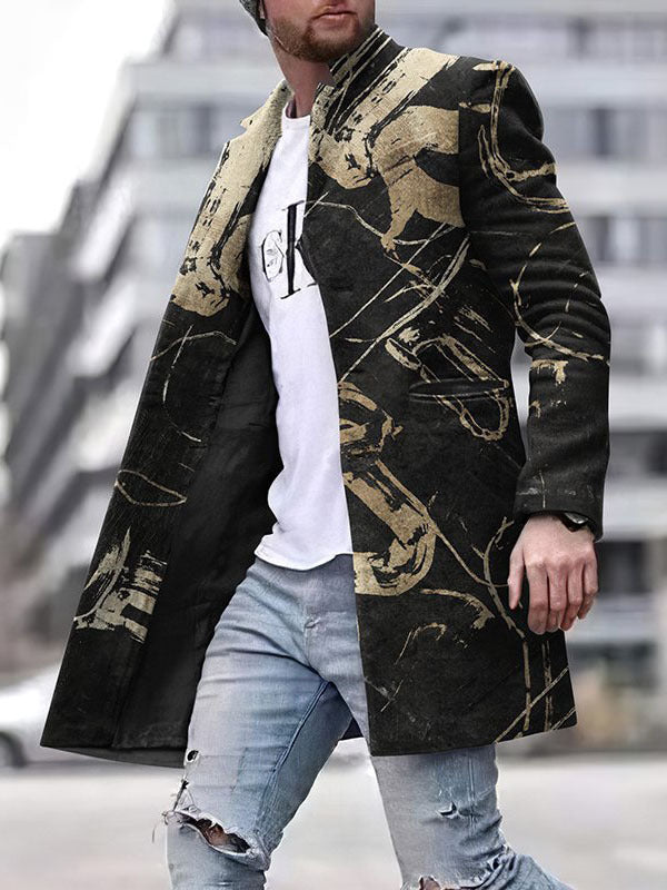 Men's Fashion Casual Print Jacket Top