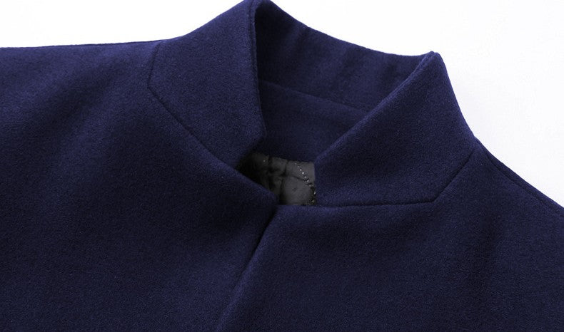 Stand Collar Woolen Woolen Coat Men's Medium Long