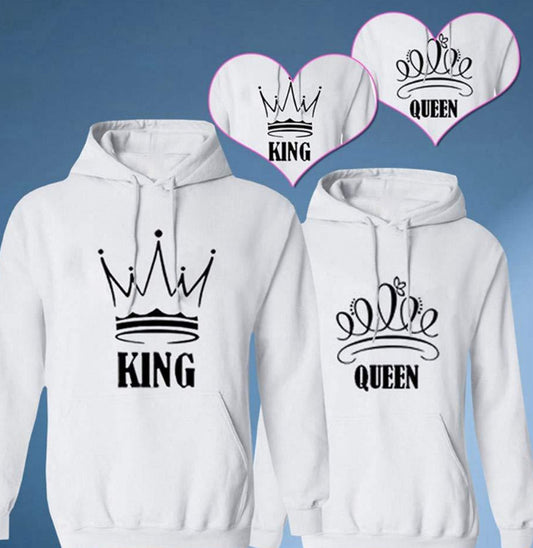 King /queen crown couple wear hooded sweater